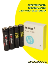 Аккумулятор LiFePO4 Soshine IFR 10440-3.2-280 (длина 44,8 мм, 3,2 В, 280 мАч, 57 мОм)