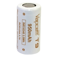 Аккумулятор Li-Ion Vapcell INR16340 T9 flat/button top (длина 32,8/34 мм, 3,6/4,2 В, 3 A, 950 мАч)