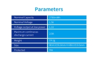 Аккумулятор Li-Ion XTAR AA 2700 мВтч (индикатор заряда, длина 50,1 мм, 1,5 В, 1800 мАч, 2 A)